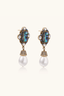 Side view of Abalone Pearl Drops showing crystal accents, abalone shell panel and pearl drop
