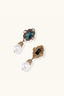 Back view of Abalone Pearl Drops showing textured gold finish and pearl drop detail