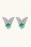 Celeste Butterfly moissanite sterling silver stud earrings front view on white background