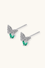 Celeste Butterfly silver moissanite earrings side profile showing prong setting