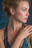 Model wearing Celeste Butterfly sterling silver moissanite stud earrings