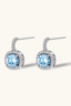 Azure Radiance blue moissanite halo earrings pair product image on white background