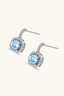 Azure Radiance sterling silver halo drop earrings side profile showing prong setting