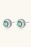 Verdant Halo round moissanite stud earrings side profile showing halo detail