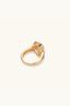 Side view of Enchanted Garden Ring showing 18K gold plated band and openwork filigree setting