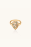 Front view of Enchanted Garden Ring turquoise enamel floral filigree ring with cubic zirconia sparkle