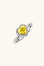 Radiant Heart Halo Ring angled view showing heart-shaped 0.5ct moissanite and sterling silver band