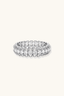 Sterling silver eternity band ring with round moissanite stones