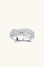 Eternal Crossover Moissanite Ring in 925 sterling silver with infinity twist design front view