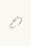 Infinity Knot Ring in rhodium plated 925 sterling silver with adjustable open band