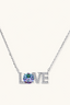 Blue Amora Moissanite Letter Necklace