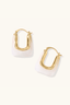 Liquid Curve Hoops modern U-shape gold-plated hoops with white resin, geometric silhouette