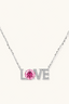 Sterling silver LOVE necklace with pink moissanite centre stone