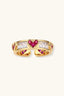 Love + Logic Ring styled with matching necklace, warm close-up setting