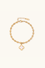 Clover Pearl Charm Bracelet 18K gold-plated beaded bracelet with white side of mother-of-pearl clover charm