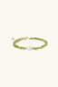 Peridot chip bracelet with freshwater pearl and adjustable sterling silver extender