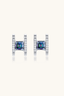 Vertex Light sterling silver square moissanite stud earrings front view