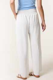 Rear view — elasticated waist straight-leg trouser, Made Vinci