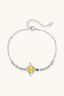 Yellow moissanite halo bracelet in 925 sterling silver with celestial ring detail