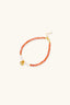 Carnelian Pearl Bracelet, front view, orange beads and freshwater pearls