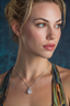Model wearing an elegant moissanite statement pendant necklace on adjustable silver chain